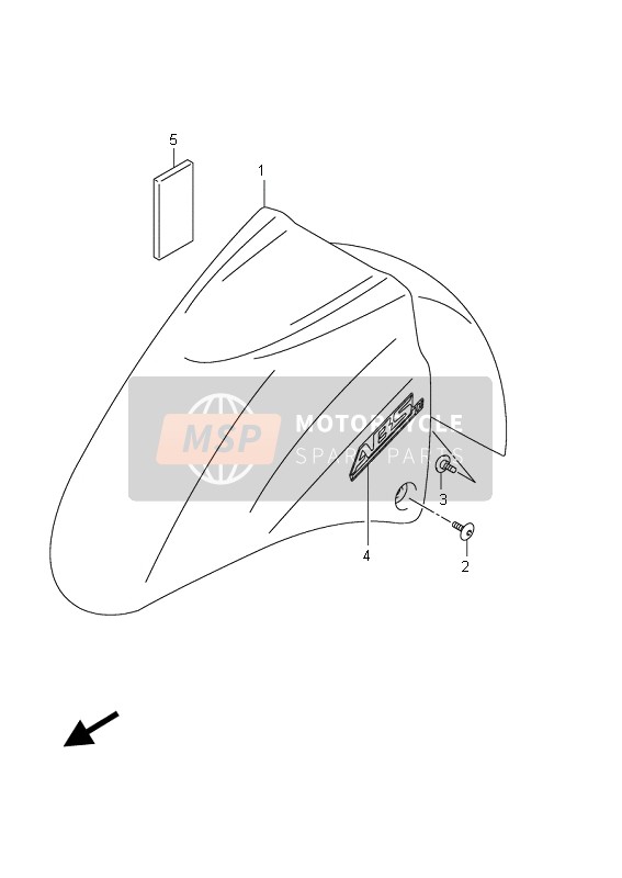 Suzuki AN650A BURGMAN EXECUTIVE 2011 Front Fender (AN650A E19) for a 2011 Suzuki AN650A BURGMAN EXECUTIVE